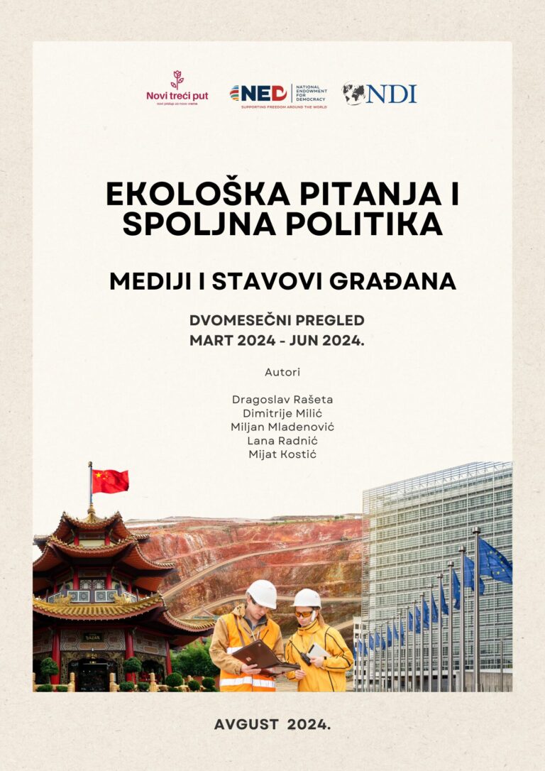 Ekološka pitanja i spoljna politika - mediji i stavovi građana